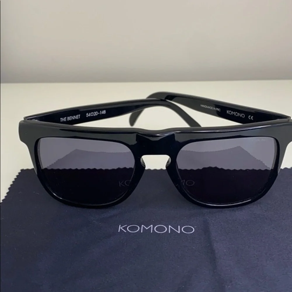 Komono Bennet Glossy Black New Sunglasses